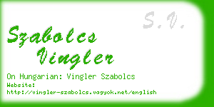 szabolcs vingler business card